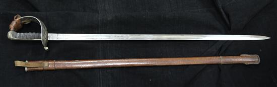 A Regimental 1887 Pattern Heavy Cavalry Officers Undress Sword